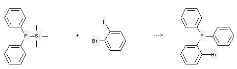 Phosphine,(2-bromophenyl)diphenyl- can be prepared by diphenyl-trimethylsilanyl-phosphine and 1-bromo-2-iodo-benzene at the temperature of 70 °C